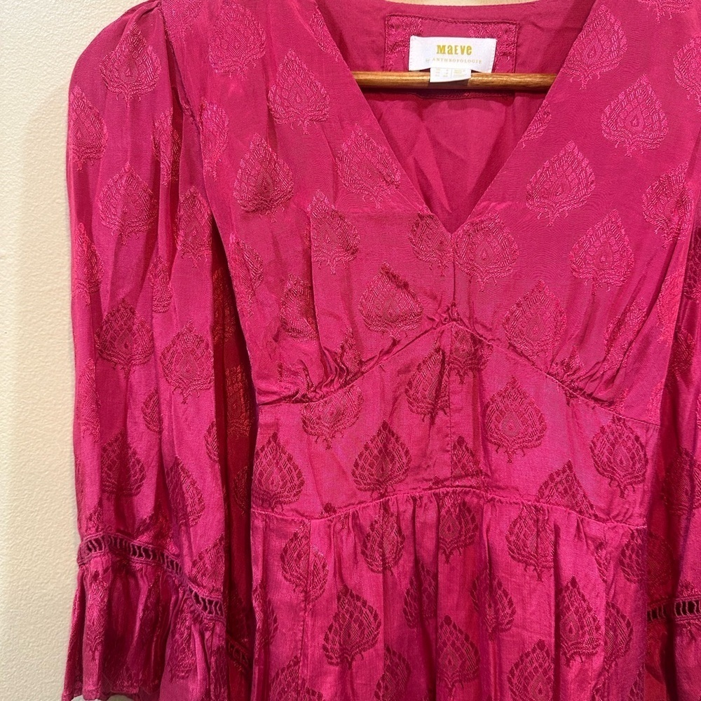 Maeve x Anthropologie Christine Belted Mini Dress Size 0 - Picture 7 of 11